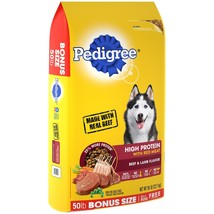 PEDIGREE High Protein Adult Dry Dog Food Beef and Lamb Flavor, 50 lb - $36.90