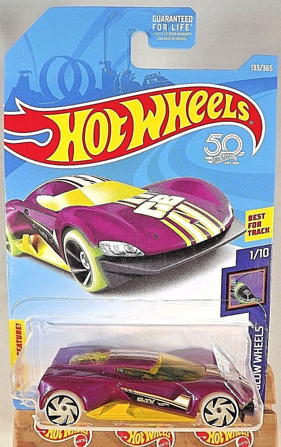 2018 Hot Wheels #133 HW Glow Wheels 1/10 CRESCENDO Purple w/Glow Wheels ...