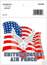 USAF AIR FORCE  USA FLAG &amp;  EMBLEM  CAR WINDOW DECAL - $13.53