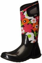 BOGS Women&#39;s North Hampton Spring Flowers Rain Boot Size 6M Black/Multi ... - $67.72