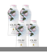 Pack of (4) New Olay Body Wash Fresh Cooling Strawberry &amp; Mint 22 Ounce ... - $65.99