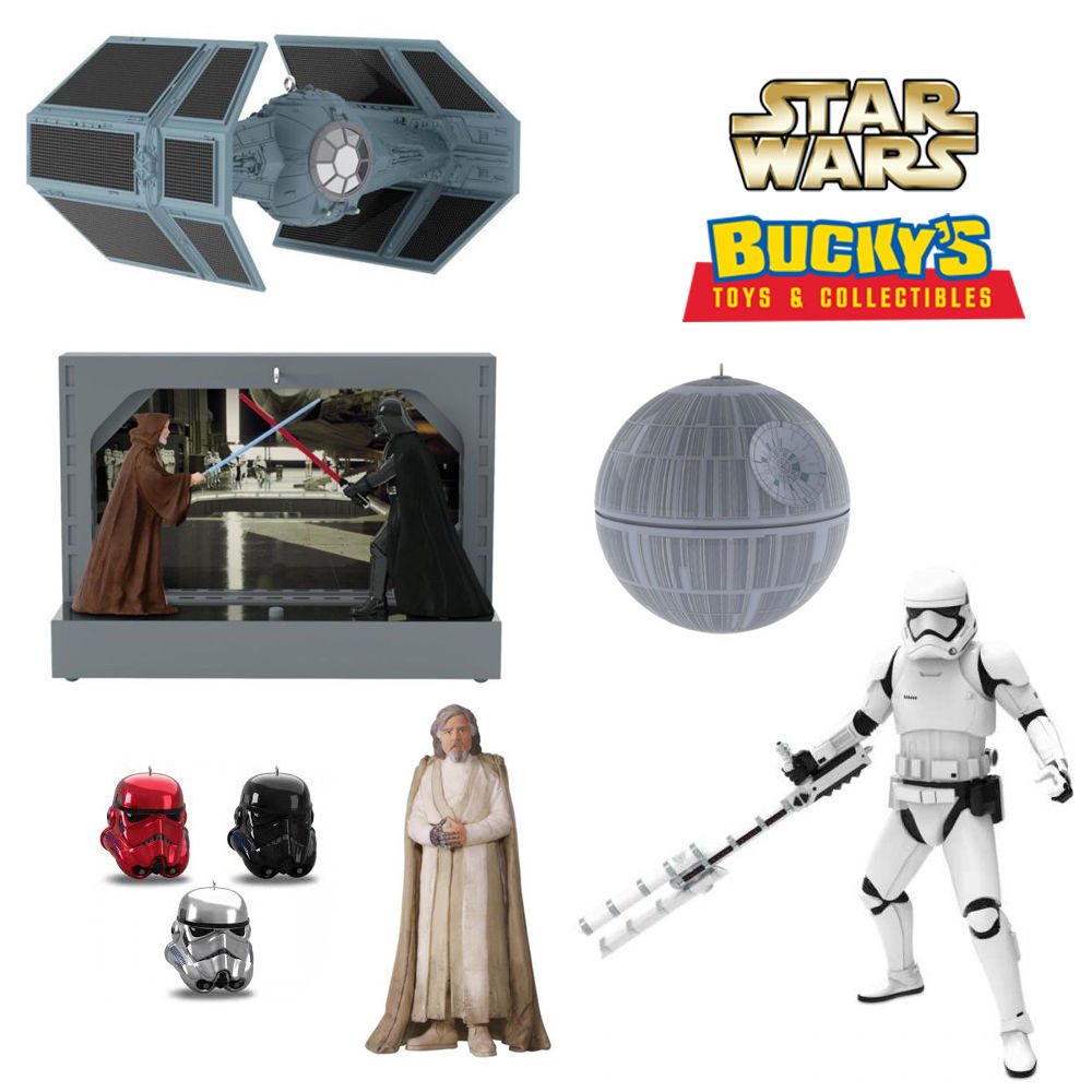 Star Wars Limited 2017 Hallmark Ornaments Tie Fighter Death Star Luke