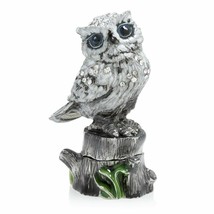 Jay Strongwater Edwin Owl Box SDH7403-614, silver with Swarovski crystals - $280.00