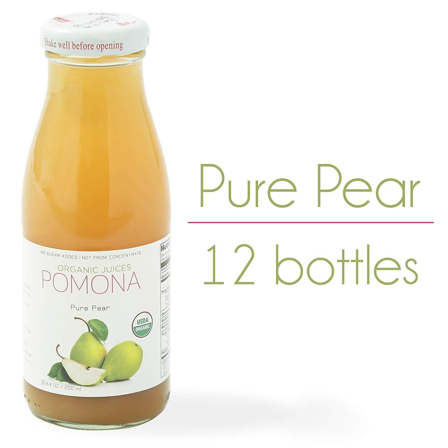 POMONA Pure Pear Juice, 8.4 Ounce Bottle (Pack of 12), Cold Pressed