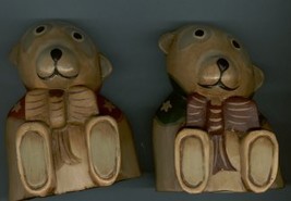  TWO CARVED WOODEN BEARS - $8.50