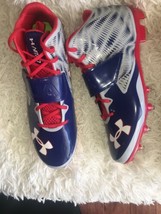 Under Armour clutch fit Cleats 1276705-019 Blue Navy Red Gray SZ 14 NEW - $69.00
