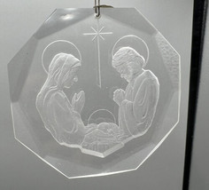 Ornament Swarovski Octagon Shaped Nativity Scene Crystal Austria 1977 #9+91065 - $69.65