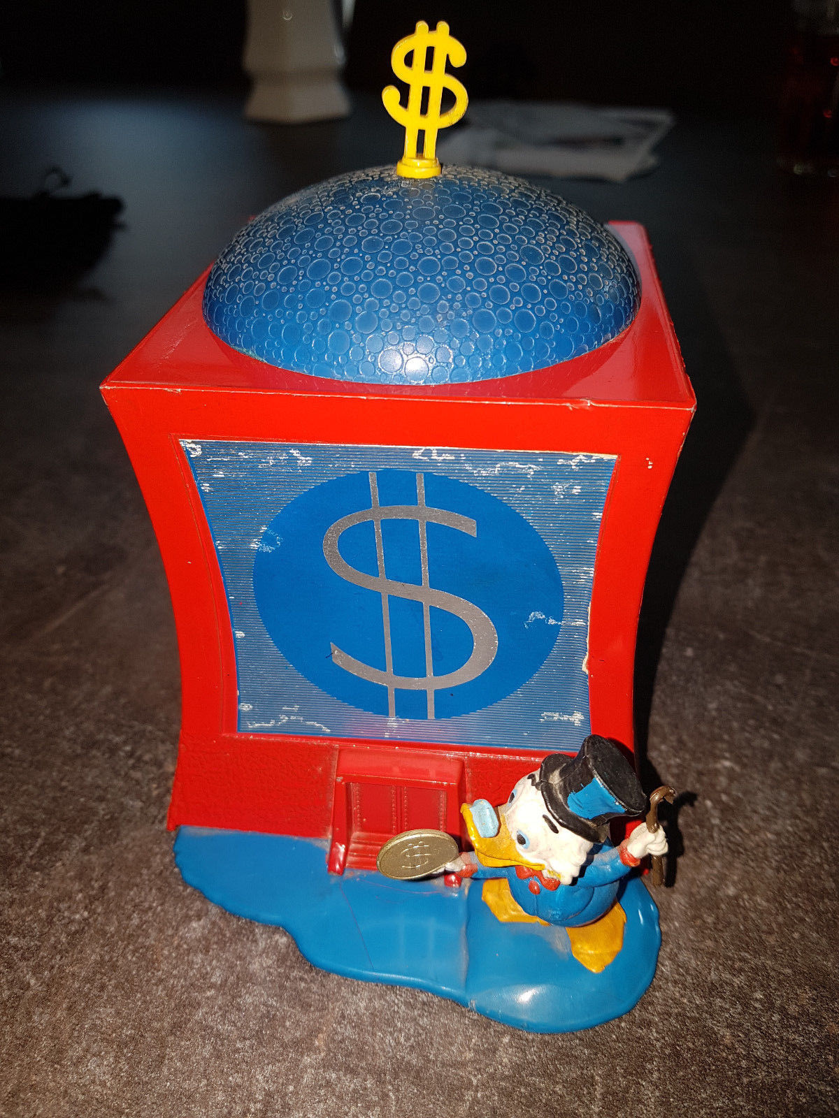 Extremely Rare! Walt Disney Scrooge McDuck Old Metal Vault Money Bin