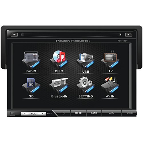 Power Acoustik PD-710B Single-DIN Multimedia Source with Detachable 7-Inch Overs