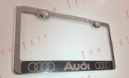 Audi Quattro Carbon Fiber Style Stainless Steel License Plate Frame Rust Free - $13.85