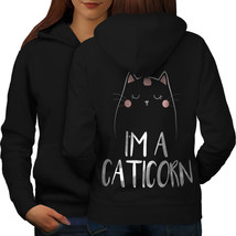 Cat Unicorn Sweatshirt Hoody Funny Women Hoodie Back - $21.99+