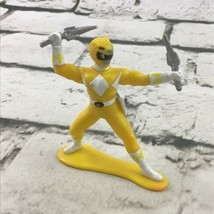 Vintage 1993 Mighty Morphin Power Rangers Yellow Mini Figure Toy By Bandai  - $9.89