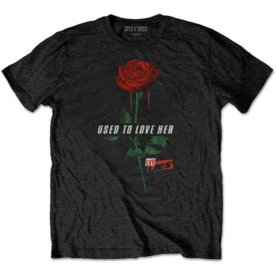 Guns N Roses - Used To Love Her-Rose - Black t-shirt