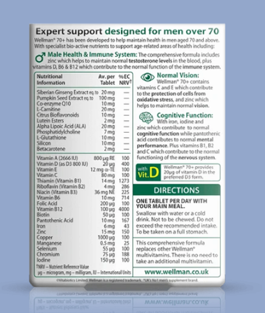 Wellman 70+ Other Vitamins & Supplements