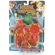Marvel Universe Human Torch Spinning Flame Base Action Figure Toy 1997 New - $14.84