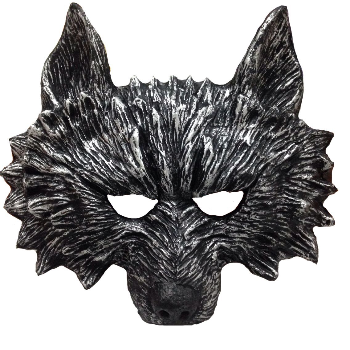 Himine Halloween Black Teeth Gray Wolf's Head Mask - Masks