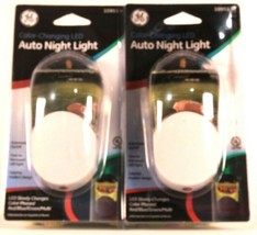 2 Count GE Color Changing LED Auto Night Light 10951 Cool Touch Colorful Modern