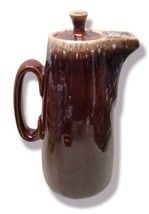 Vintage Hull Brown Glazed Drip Ovenproof USA 12" Coffee Pot/Pitcher  with Lid