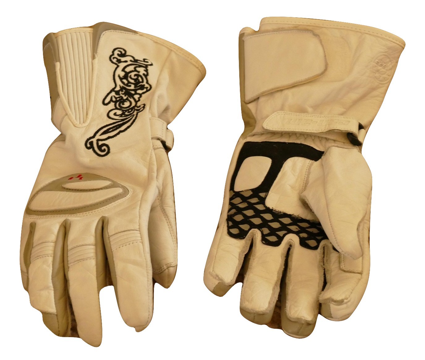 CanAm Spyder Motorcycle OEM Leather Riding Gloves White/Grey/Black Size L Other