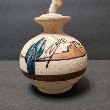 Southwestern Pottery Oil Lamp, Handpainted Signed Zodin, Native Sand Clay Art image 4