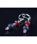 Sterling Silver Earrings_Carnelian and Black Onyx - $35.00