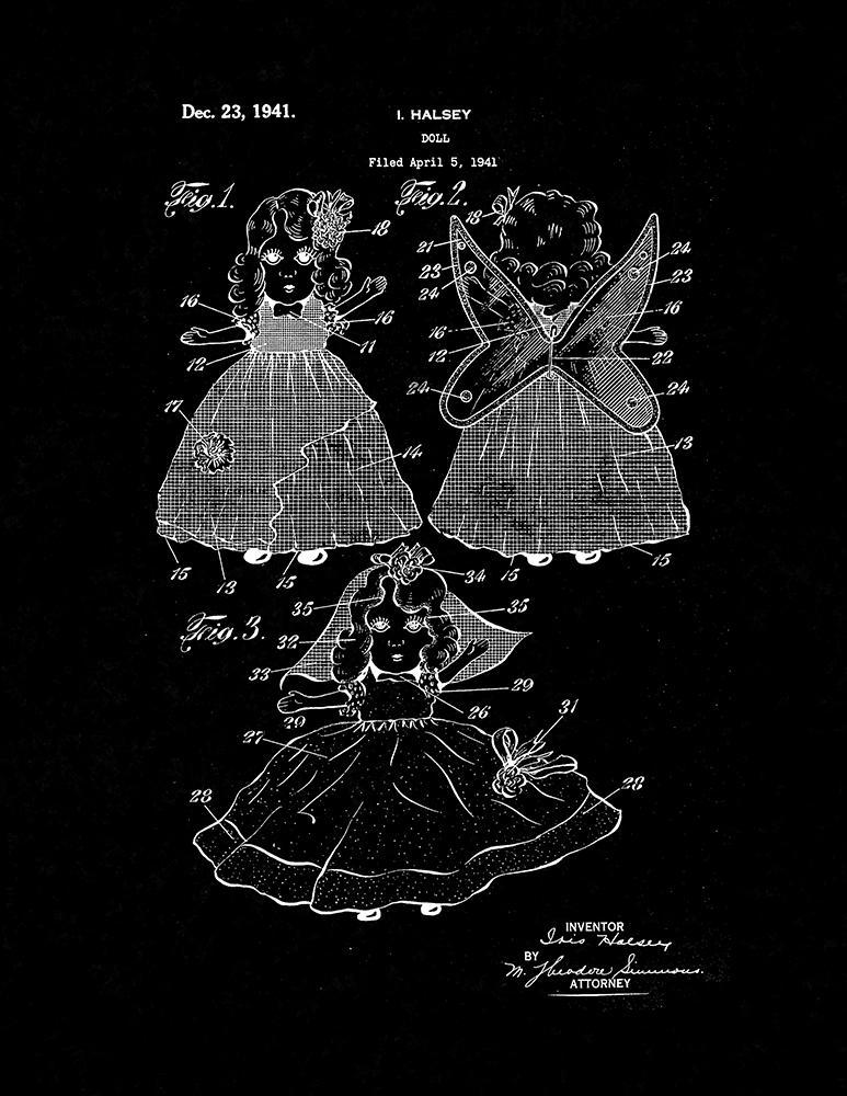 Doll Patent Print - Black Matte