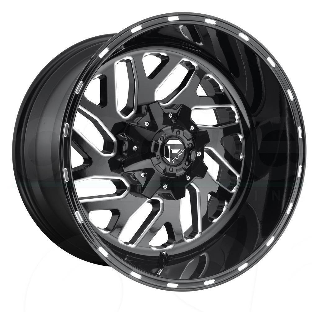 One 22x10 Fuel Triton D581 8x180 18 Black Milled Wheels Rims Wheels