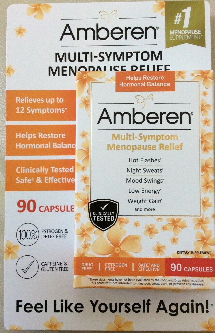 AMBEREN MULTISYMPTOM MENOPAUSE RELIEF 1 SUPPLEMENT 90 CAPSULES EXP