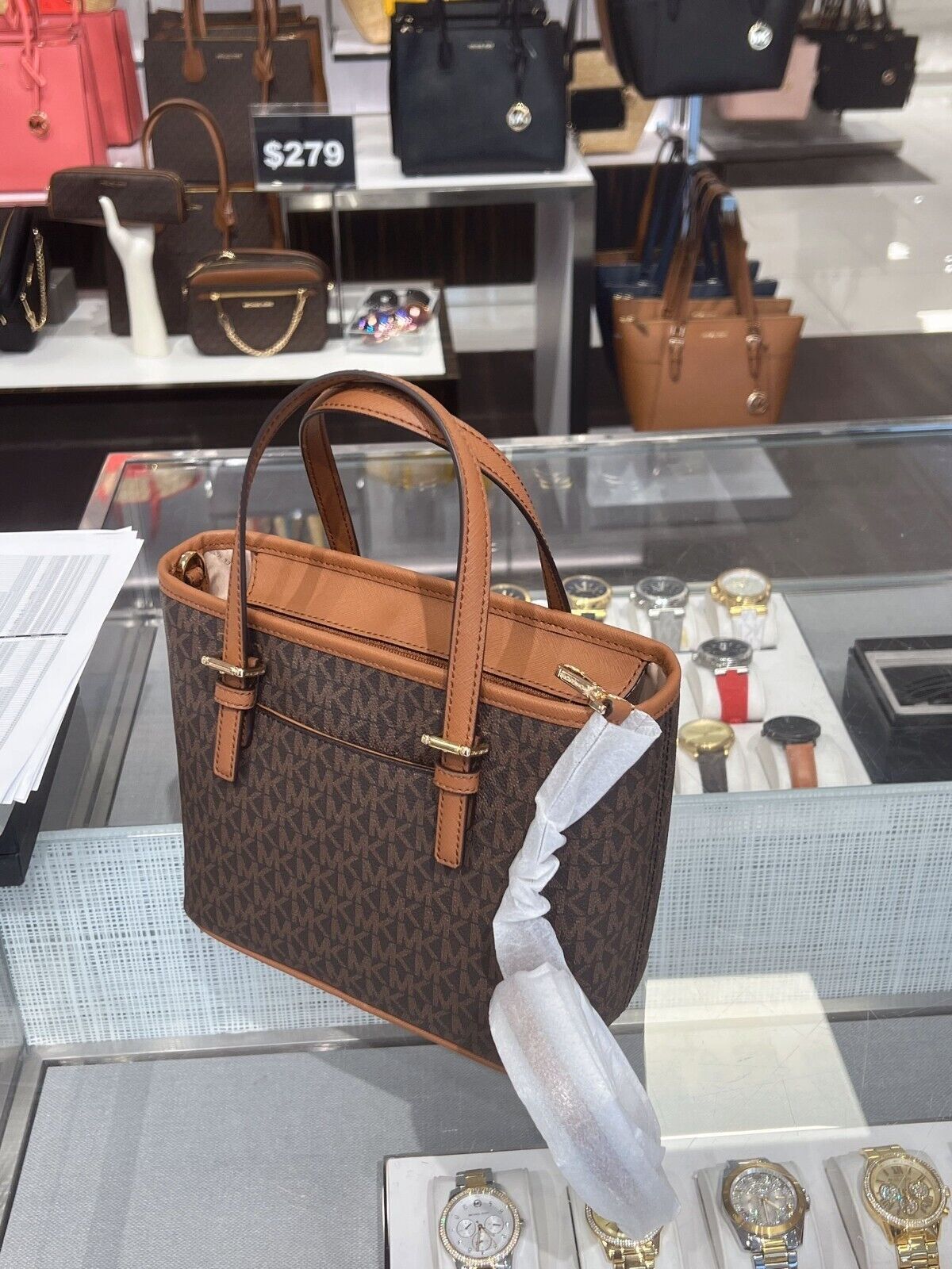 Michael Kors XS NS SHOPPE BROWN ショルダーバッグ バッグ レディース 純正価格