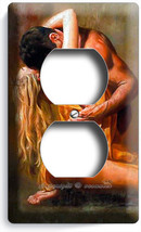 Lovers Making Passionate Love Kissing Rustic Outlet Wall Plate Bedroom Art Decor - $9.29