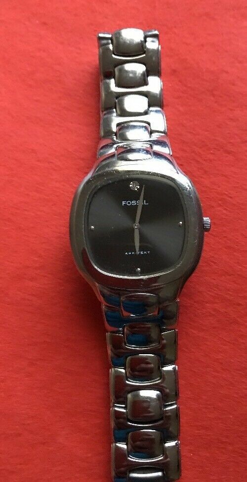 Men's Fossil Arkitekt Diamond Watch Black Face FS-2999 - Wristwatches