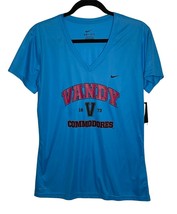 NWT Nike Women's Vanderbilt Commodores Short Sleeve V-neck Tee Blue M Medium - $23.20