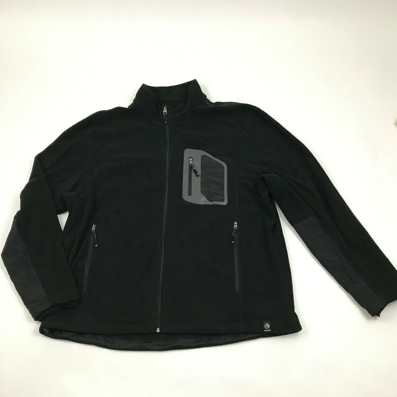 Download SOLARIS Mens Black Fleece Jacket Full Zip Mock Size XL 1X ...