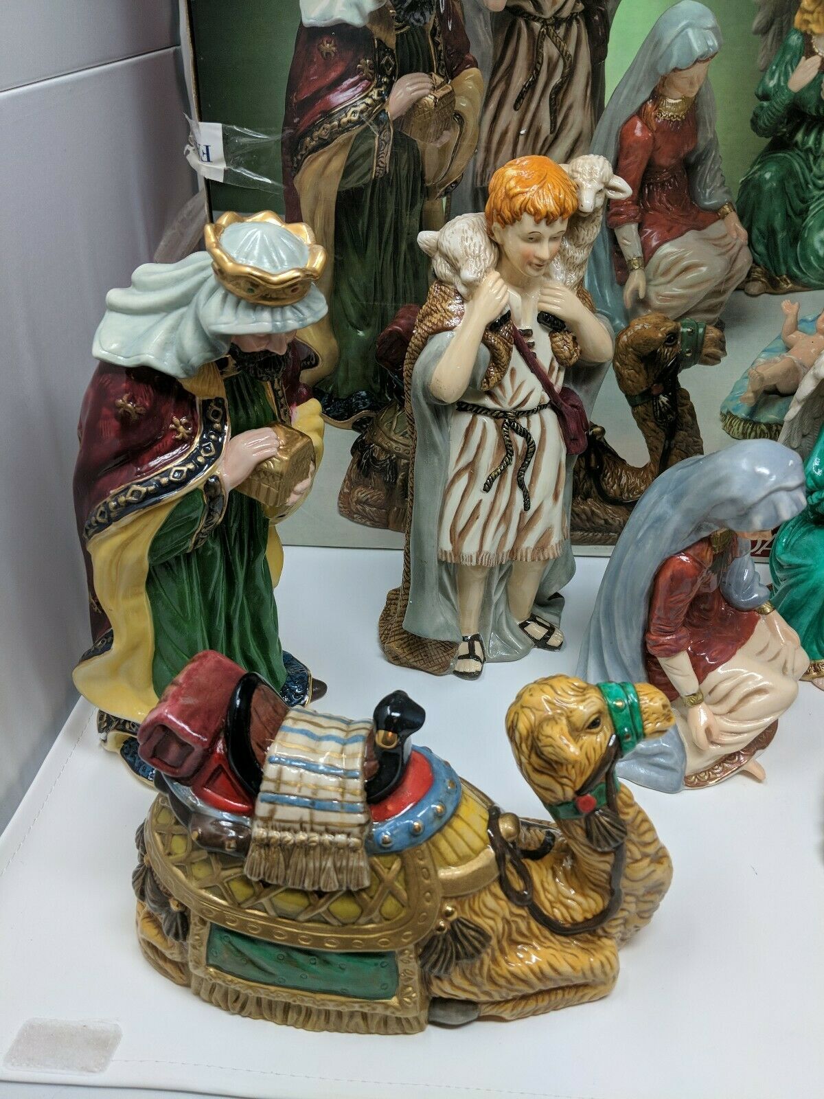 Large Huge Porcelain Home For The Holidays Christmas Nativity 11 Piece