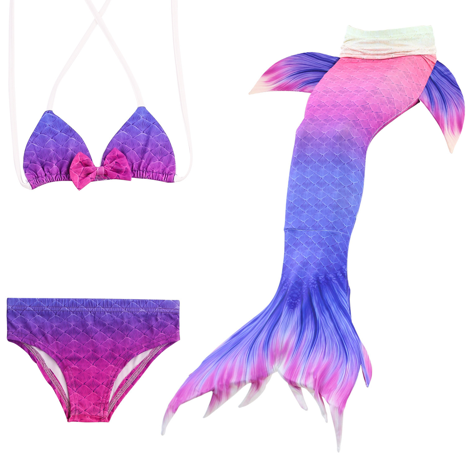 4PCS/Set Purple Swimmable Mermaid Tail With and 50 similar items