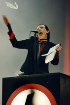 Marilyn Manson in suit on stage performing 18x24 Poster - $23.99