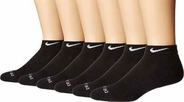 Nike Unisex 6 Pair Pack Low-Cut Performance Black Socks M 6-8 SX7042-010 - $38.99