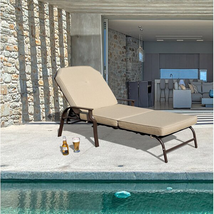 Outdoor Patio 82'' Long Reclining Single Chaise with Cushions image 4