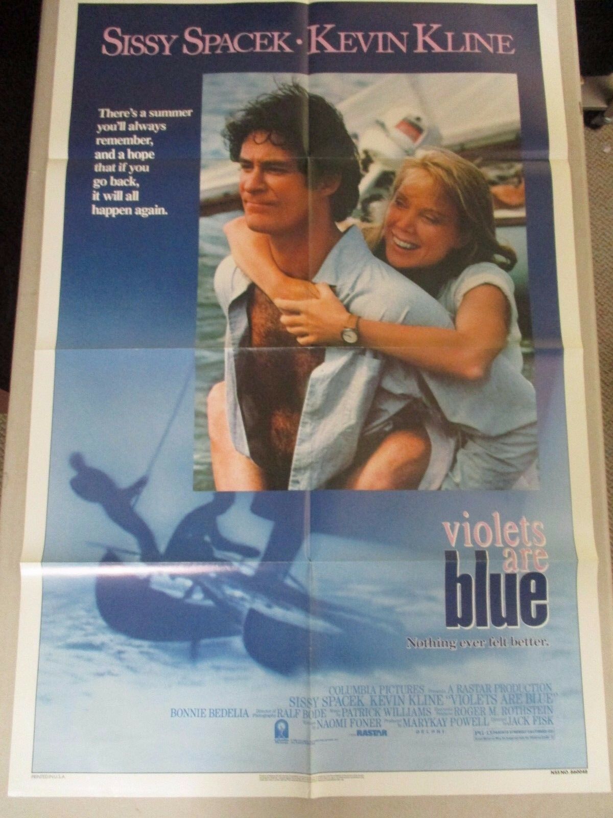 Vtg 1 sheet 27x41 Movie Poster Violets are Blue 1986 Sissy Spacek Kevin
