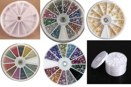 Nail Parts Art Rhinestone Crystal gems  Bead Diamond Painting  Wheel  Empty  X 5 - $4.80