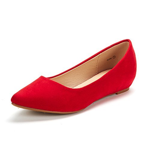 red suede flats womens