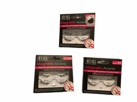 Ardell Pro Magnetic Accents Tapered Tips Pre Curved Band Faux Eye Lashes Black - $9.85