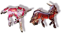 Vintage Unicorn Enamel Pin Red Mythical Creature Animal  image 1