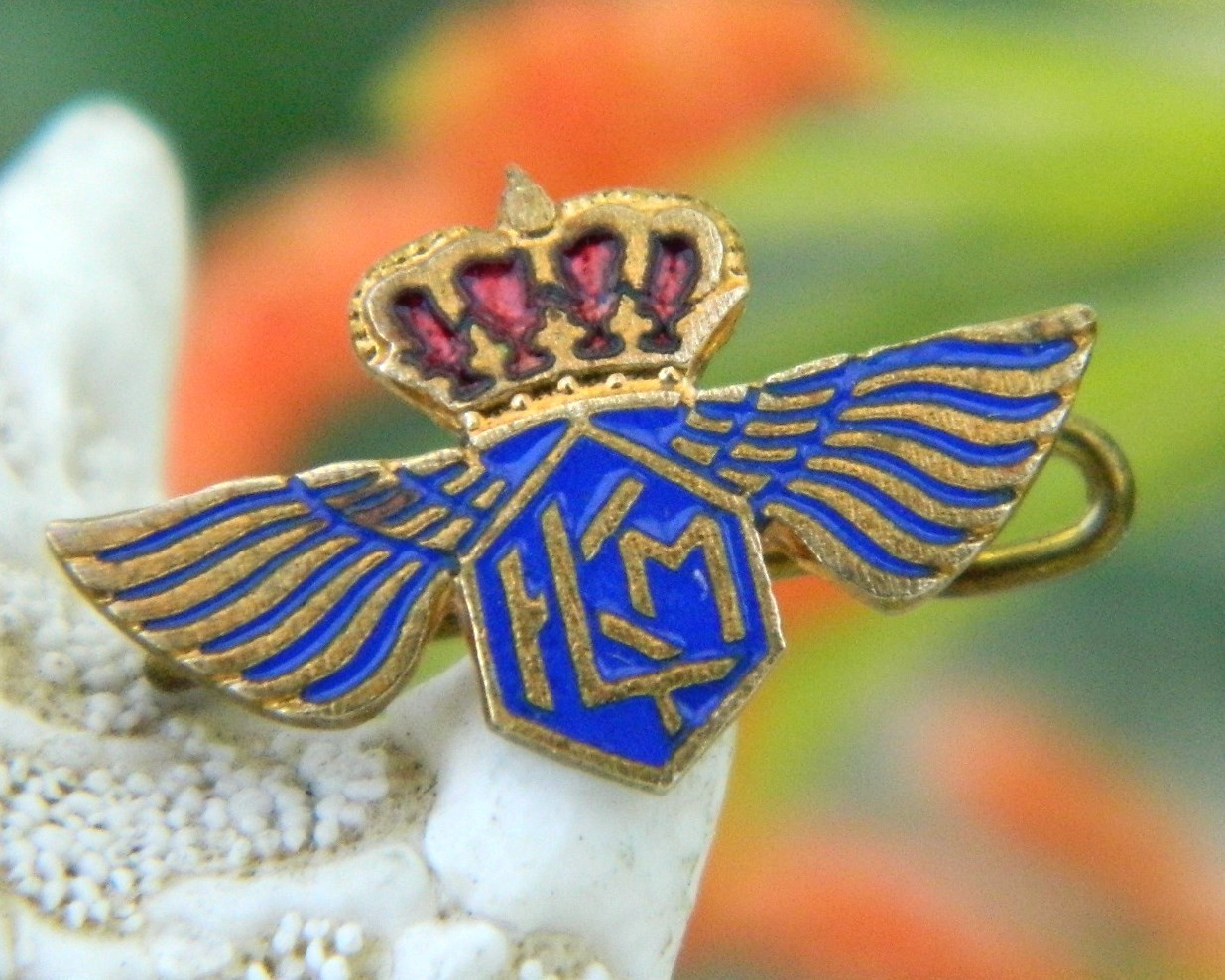 Vintage KLM Dutch Airlines Airplane Aviation Metal Wings ...