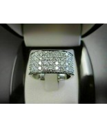 3Ct Round Wedding Diamond Pave Set Men&#39;s Engagement Ring 14k White Gold ... - $140.24