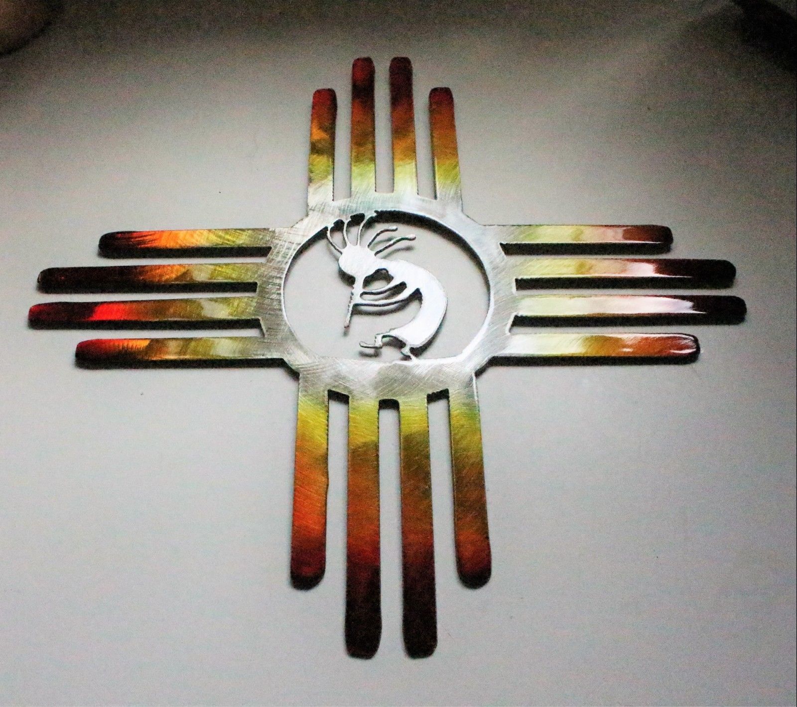 Southwestern Zia with Kokopelli Metal Wall Art Decor 14 