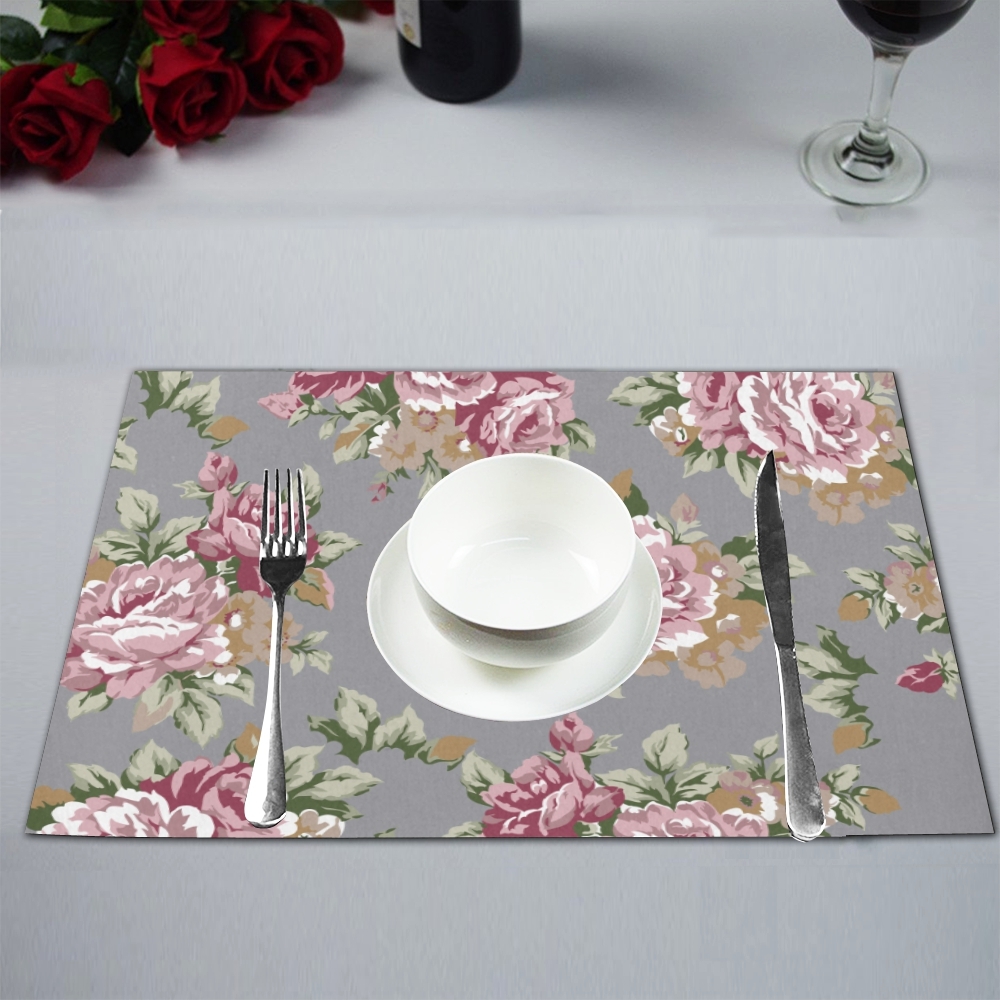 Shabby Chic Floral Flower Dinning Table Mat Placemat 12X18 inch Set Of ...