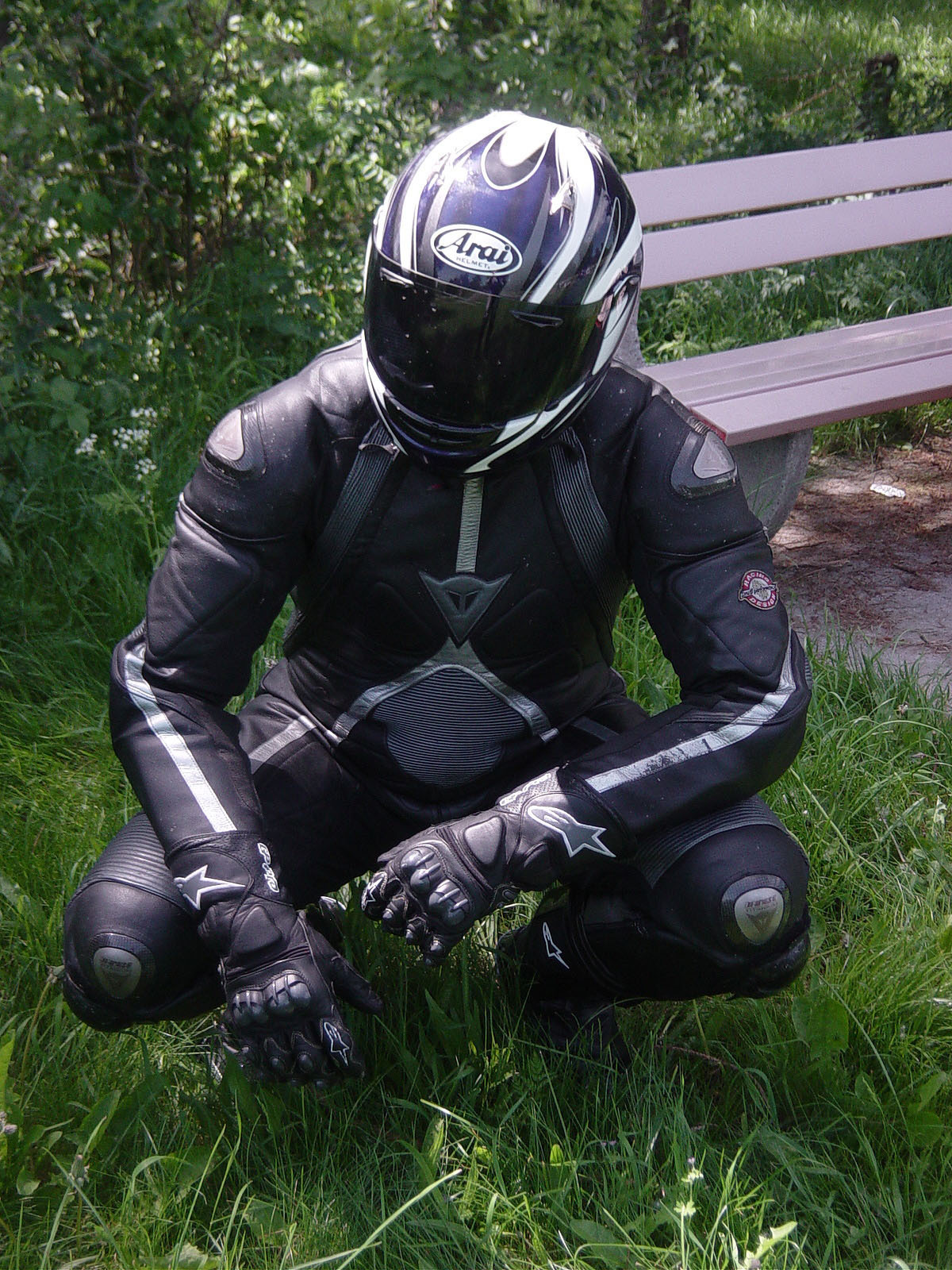 biker with suit