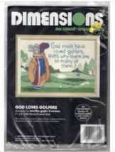 Dimensions No Count Cross Stitch Kit God Loves Golfers Golf Bag and Clubs - $12.10