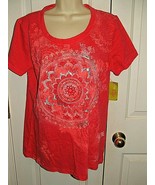 NWT Women&#39;s Made For Life Tee Size Large * Silver Mandala Print CARNIVAL... - $12.66